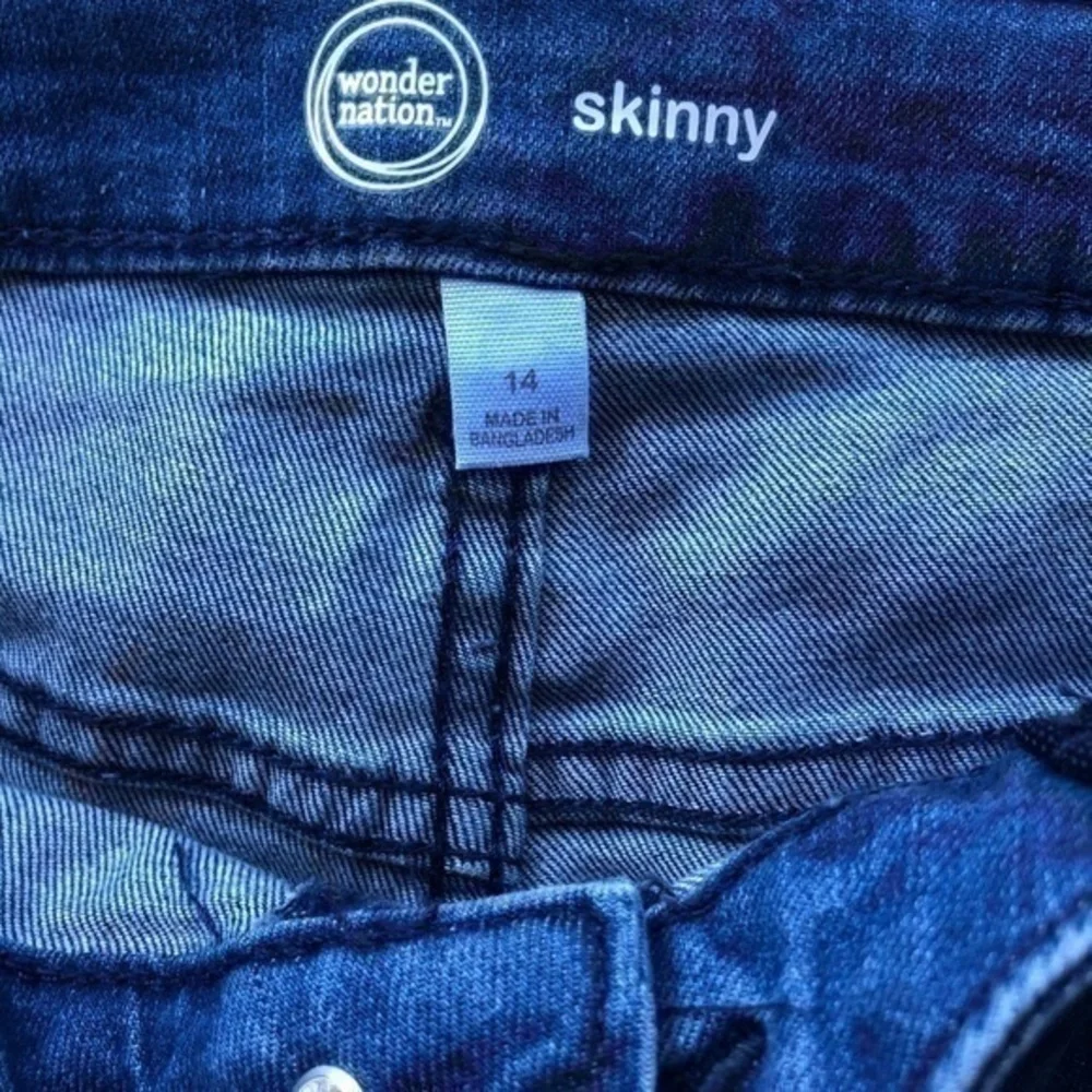 NWT Wonder Nation Girls Skinny Blue Jeans Size 14